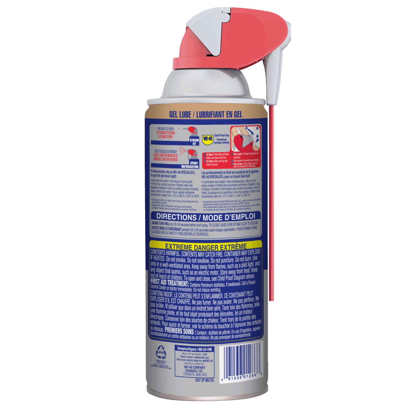 wd 40 specialist 283g spray & stay gel lube smart straw back transparent background