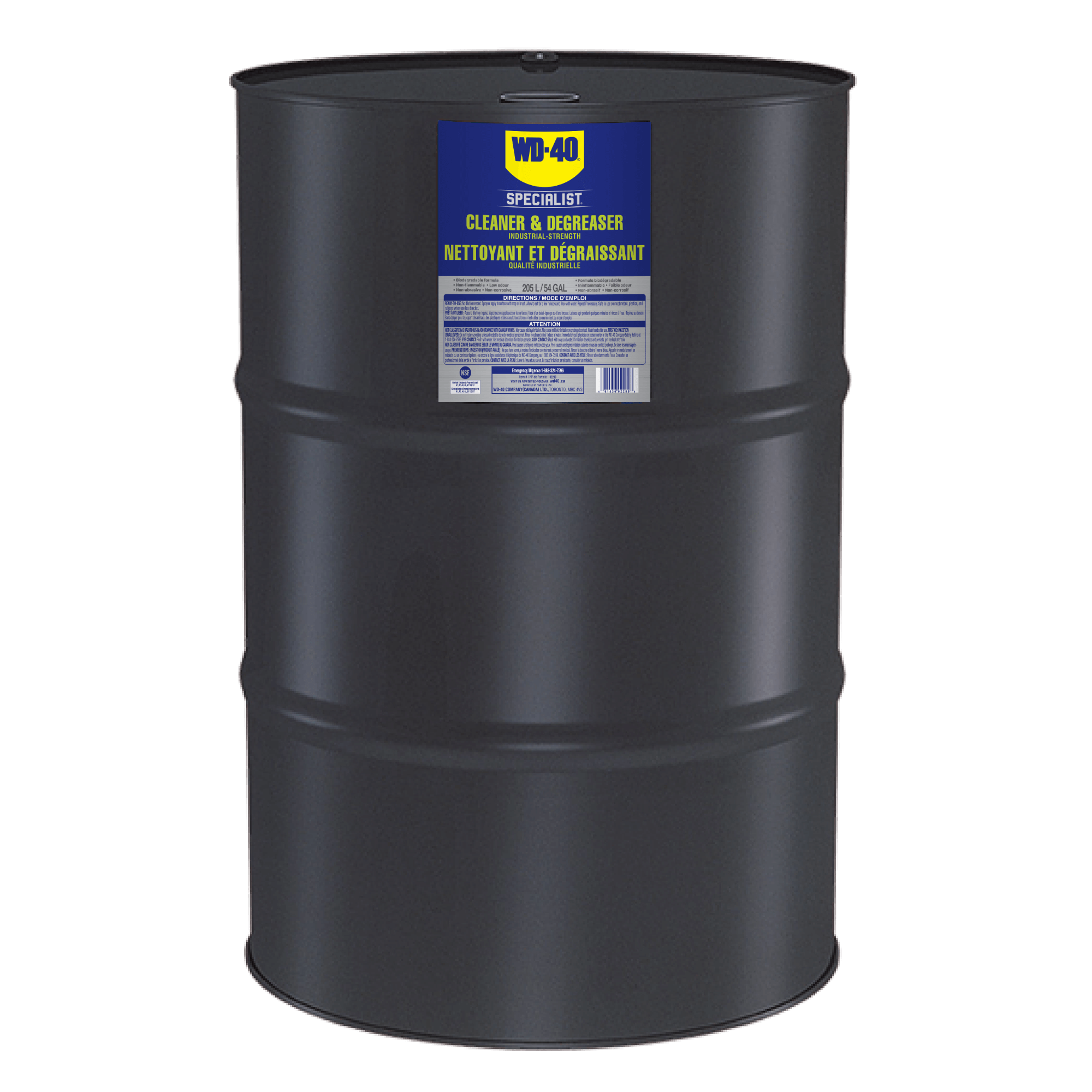 wd 40 specialist 205l non aerosol degreaser drum front transparent background (3)