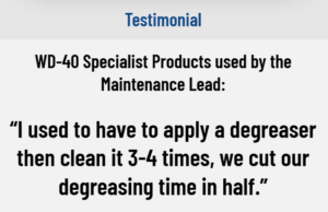 WD-40 Specialist Streamlined Preventative Maintenance Drives Significant Estimated Cost Savings